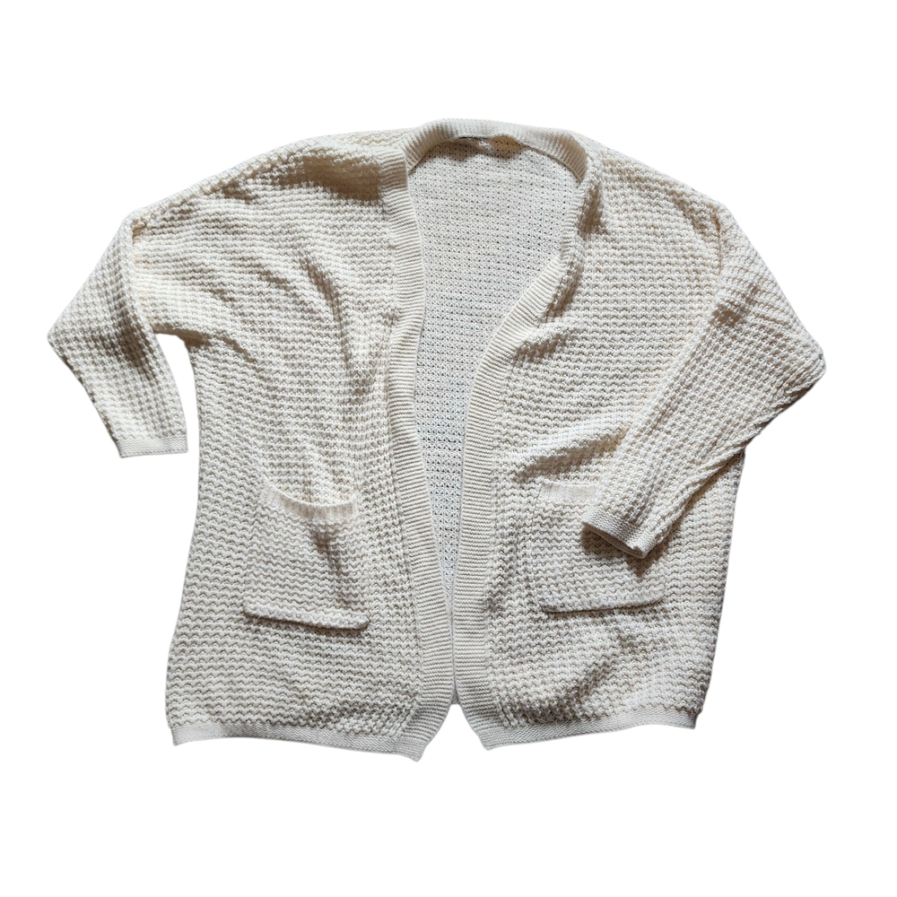 Elegant Cream Open-Front Cardigan
